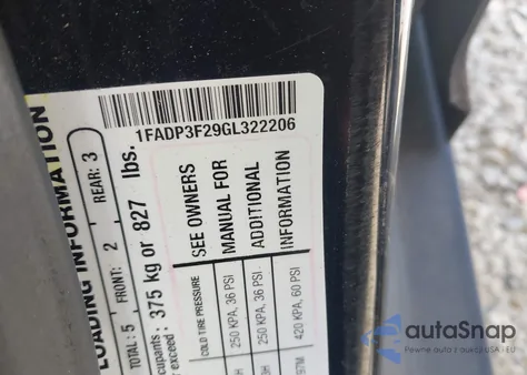 2016 Ford Focus Se из США, поврежденный, VIN 1FADP3F29GL322206